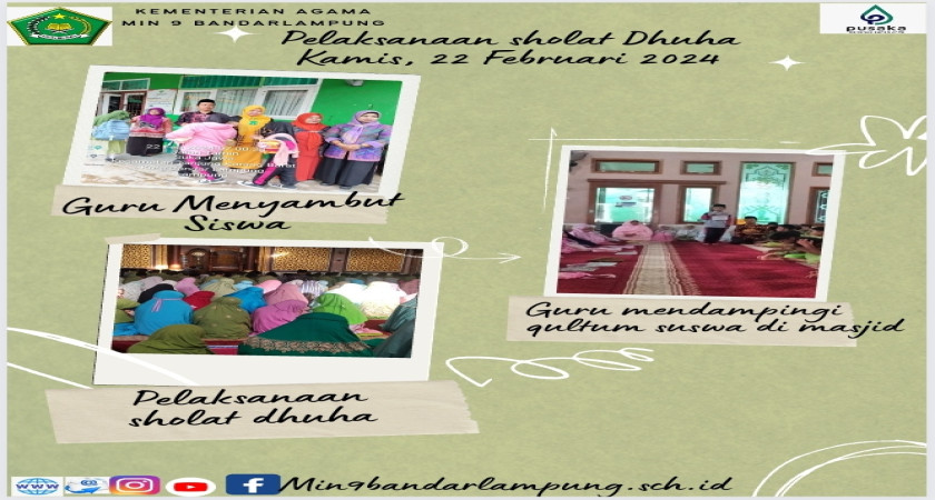 Pelaksanaan Sholat Dhuha Sebelum Kegiatan Belajar Mengajar