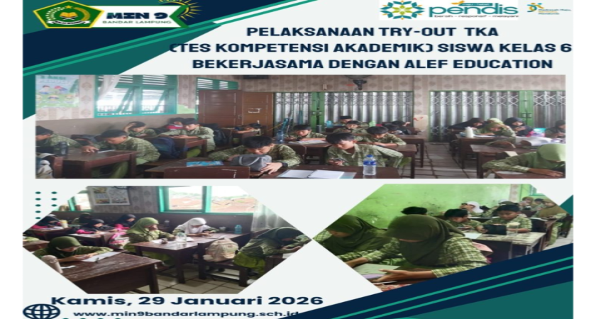 MIN 9 Bandar Lampung Gelar Try-Out TKA Berbasis CBT, Siapkan Siswa Kelas VI Hadapi Asesmen Akademik ‎