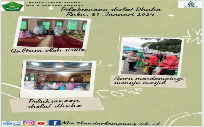 Pelaksanaan Sholat Dhuha Sebelum Kegiatan Belajar Mengajar MIN 9 Bandarlampung